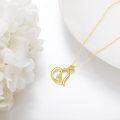 wholesale 14K Gold Heart Shaped Family Pendant Necklace for Sisters and Moms - Mothers' Day & Birthdays Gifts-0-4