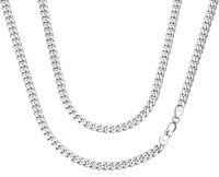 wholesale Sterling Silver Cuban Link Chain 3mm 4mm 5mm for Men Women 18 26 -5mm Width 18\"