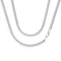 wholesale 925 Sterling Silver Men's Cuban Link Chain Necklace-5mm Width 18\"