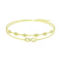 wholesale 925 Sterling Silver Birthstone Women s Anklet Bracelets Infinity Butterfly Evil Eye Turtle Pineapple Starfish Heart-Bracelet 7"-9"-Infinity 08-Peridot-Yellow Gold
