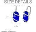 wholesale 925 Sterling Silver Blue Sapphire Drop Earrings – Stylish Wraparound Lever Back Dangle Earrings for Women, September Birthstone Gift-0-5