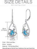 wholesale 925 Sterling Silver Teardrop Sea Turtle & Starfish Dangle Earrings with Blue Crystal Accents - Gift for Her-0-3