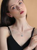 wholesale 925 Sterling Silver Green Moss Agate Pendant Necklace for Women-0-1