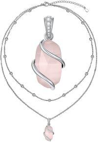 wholesale Sterling Silver Gemstone Dainty Pendant Necklace for Women Mom Gift-Layered-Rose Quartz
