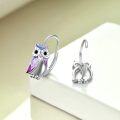 wholesale Sterling Silver Stone Owl Earrings for Women Cat Lovers Gift Drop Leverback-0-13