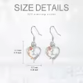TOUPOP Sterling Silver Rose Heart Butterfly Initial L Letter Drop Dangle Earrings-0-5