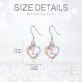 TOUPOP Sterling Silver Rose Heart Butterfly Initial L Letter Drop Dangle Earrings-0-5