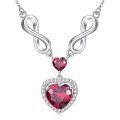 wholesale 925 Sterling Silver 12 Birthstones Infinity Heart Necklace for Women-0-0