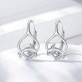 wholesale 925 Sterling Silver Pink Angel Wing Rabbit Hoop Earrings for Women Gifts-0-88