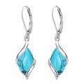 TOUPOP 925 Sterling Silver Natural Gemstone Dangle Earrings-0-0