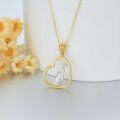 wholesale 14K Gold Heart Pendant Necklace with Graduation Cap Design - Class of 2024 Gift for Women-0-3