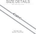 wholesale 925 Sterling Silver Box Link Chain Necklace 18-36 for Men/Women/Girls-0-2