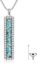 wholesale TOUPOP Bar Urn Necklace (turquoise), Silver -0-0