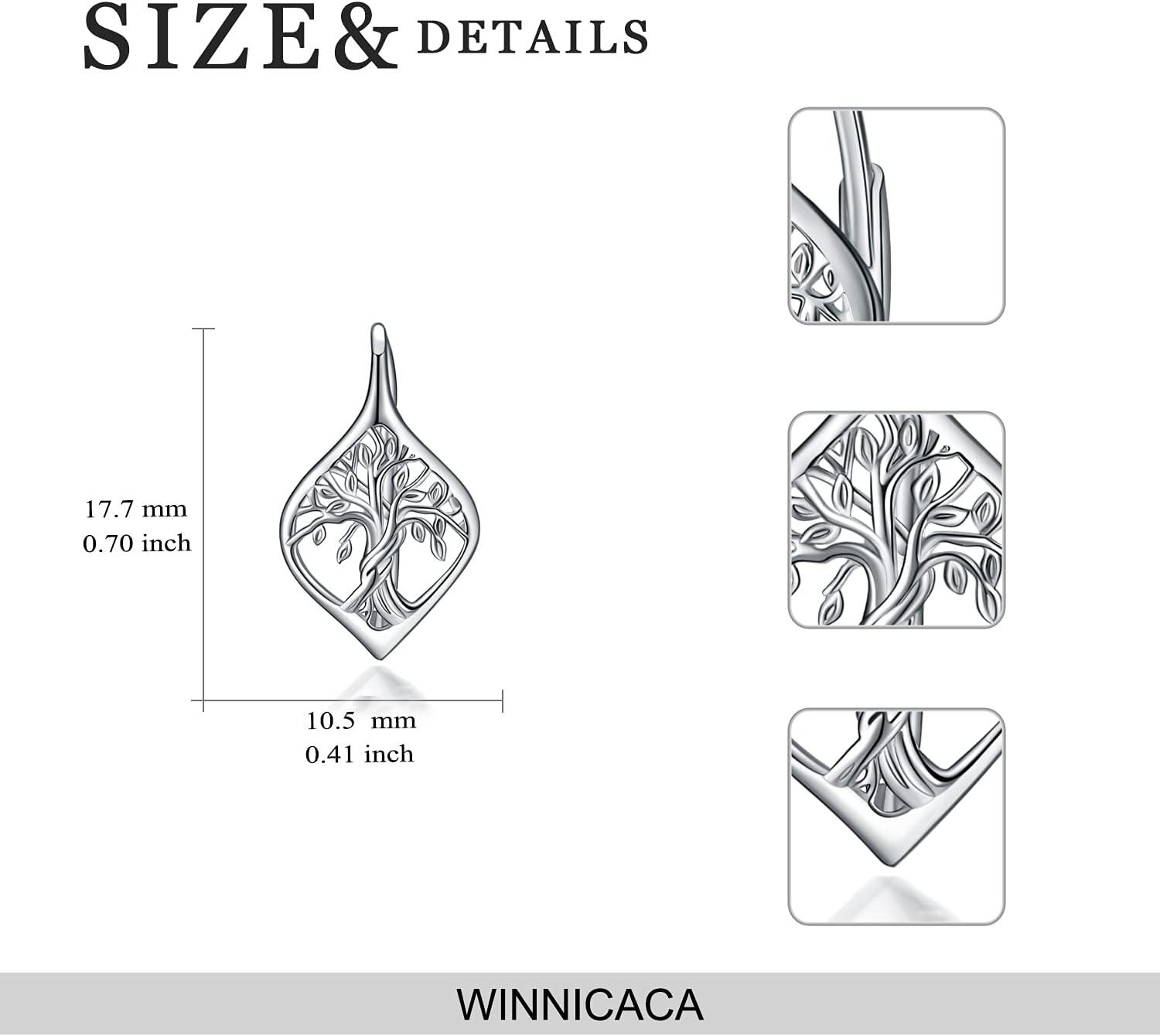 Sterling Silver Leverback Dangle Drop Hoop Earrings for Women Birthday Anniversary Christmas Gifts-0-3