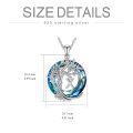 wholesale 925 Sterling Silver Blue Crystal Tree of Life Initial Necklace Family Letter Pendant Birthday Mother s Day Gifts for Her-0-17