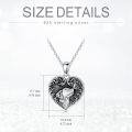 wholesale 925 Sterling Silver Heart Shaped Dog & Butterfly Memorial Keepsake Urn Necklace for Ashes - Pet Loss Gift-0-4
