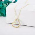 wholesale 14K Gold Heart Pendant Diamond Necklace for Women-0-3