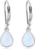 wholesale 925 Sterling Silver Teardrop Opal Drop Earrings with Leverbacks for Women-0-0