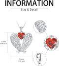 wholesale 925 Sterling Silver Birthstone Angel Wings Pendant Necklace for Women Christmas Gift-0-6