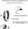 wholesale 925 Sterling Silver Green Stone Celtic Knot Huggie Hoop Earrings for Women and Men-0-2