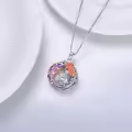 TOUPOP Sterling Silver & Stone Family Sister Mom Necklace Mother's Day Gift-0-5