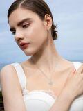 wholesale 925 Sterling Silver Moonstone Floral Cross Pendant Necklace For Women-0-1