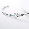 wholesale 925 Sterling Silver Blue Crystal Infinity Heart Bracelet for Daughter Friendship-0-2