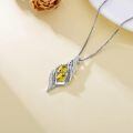 TOUPOP 925 Silver Birthstone Sister Necklace Pendant Gift-0-3