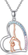 wholesale TOUPOP Gymnastics Necklace 925 Sterling Silver Gymnastic Necklace Flipping Gymnast Team Usa Gymnastics Fashion Jewelry Heart Pendant Necklace Sport Ballerina Gymnastics Jewelry -0-0