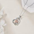 wholesale 925 Sterling Silver Heart-Shaped Pendant with Angel and Child Design - Perfect Mothers' Day or Birthday Gift for Moms & Grandmas (Silver)-0-4