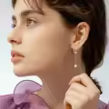 wholesale 925 Sterling Silver Starfish Pearl Drop Earrings with Circle and Chain Design-0-2