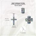 wholesale 925 Sterling Silver Abalone Shell Flower Cross Pendant Necklace for Women Girls Christian  43cm Chain Length-0-4