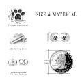 wholesale 925 Sterling Silver Crescent Moon & Cat/Dog Paw Stud Earrings - Unique Animal Prints Jewellery Gift for Her-0-4