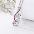 TOUPOP Sterling Silver Music Note Birthstone Birth Flower Necklace Gift-0-3