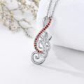 TOUPOP Sterling Silver Music Note Birthstone Birth Flower Necklace Gift-0-3