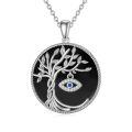 TOUPOP Sterling Silver & Turquoise Tree Of Life Necklace-0-0