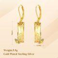 wholesale Gold 925 Sterling Silver Honeycomb and Bee Design Crystal Dangle Drop Earrings for Women Gift-0-4