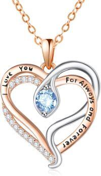 wholesale 925 Sterling Silver Snake Pendant Necklace with Birthstone for Women-12 Dec - Topaz