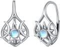 wholesale 925 Sterling Silver Moonstone Pentagram Drop Earrings, Fantasy Moon Star Dangle Jewelry for Women, Hypoallergenic Gift for Holidays-0-0