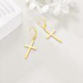 wholesale Gold 925 Sterling Silver Cross Dangle & Drop Earrings with Leverback Hooks for Women-0-2