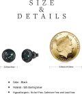 wholesale 925 Sterling Silver Round Black Onyx Stud Earrings - Hypoallergenic Punk Gothic Jewelry for Women and Men-0-9