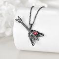wholesale 925 Sterling Silver Heart-Shaped Red Stone Musical Note Pendant Necklace s for Women-0-3