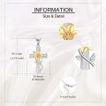 wholesale 925 Sterling Silver Sunflower and Cardinal Cross Pendant Necklace for Women-0-2