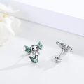 wholesale 925 Sterling Silver Green Enamel Axolotl Stud Earrings - Cute Animal Jewelry for Women and Girls-0-3