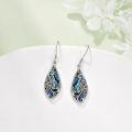 wholesale 925 Sterling Silver Filigree Teardrop Dangle Earrings with Abalone Shell Inlay Bohemia  for Women Mother Mom-0-3