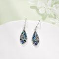 wholesale 925 Sterling Silver Filigree Teardrop Dangle Earrings with Abalone Shell Inlay Bohemia  for Women Mother Mom-0-3