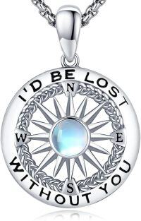 wholesale 925 Sterling Silver Celtic Knot Compass Pendant Necklace with Enjoy the Journey Engraved Gift for Women Graduates Travelers Adventurers-Style C-I'd Be