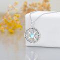 wholesale 925 Sterling Silver Celtic Moonstone Compass Pendant Necklace with Claddagh and Triskele Design-0-2