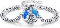 wholesale 925 Sterling Silver Our Lady of Guadalupe Protection Religious Charm Bracelet for Women Men -Style B-Guadalupe