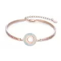 TOUPOP Sterling Silver Created Opal Sister Bangle Bracelet-0-0